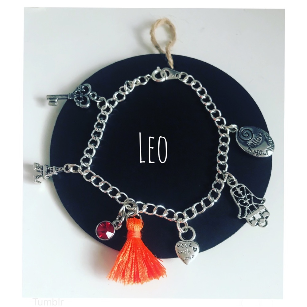 Leo zodiac charm bracelet